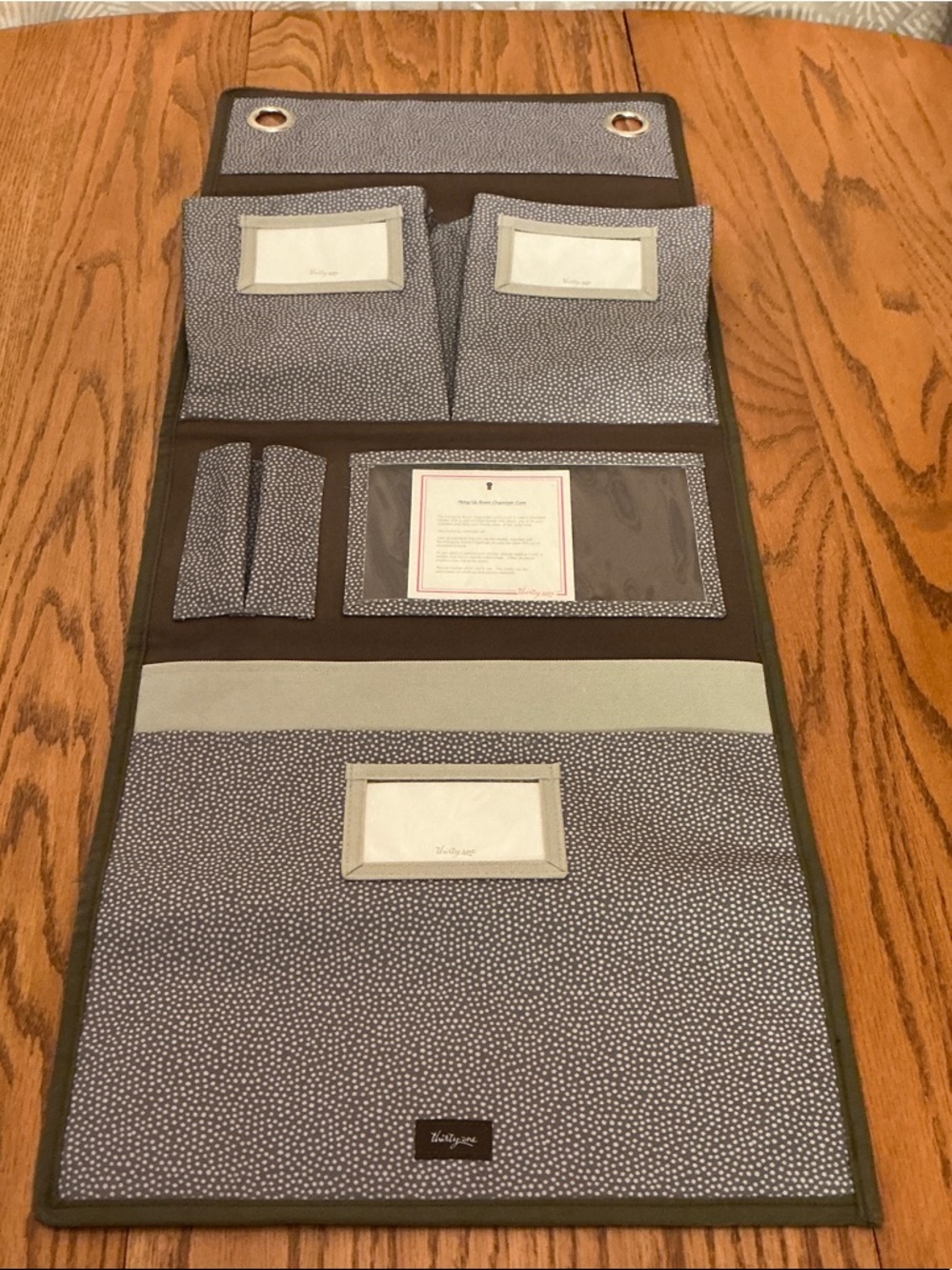 thirty-one Polka Dot Hanging Organizer in Gray and Brown